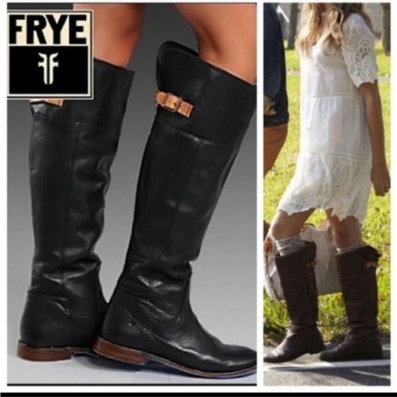 Frye Paige Cuff Tall Riding Boots | Black | Size 8.5 - Picture 3 of 16
